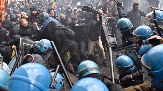 протесты против ренци протесты